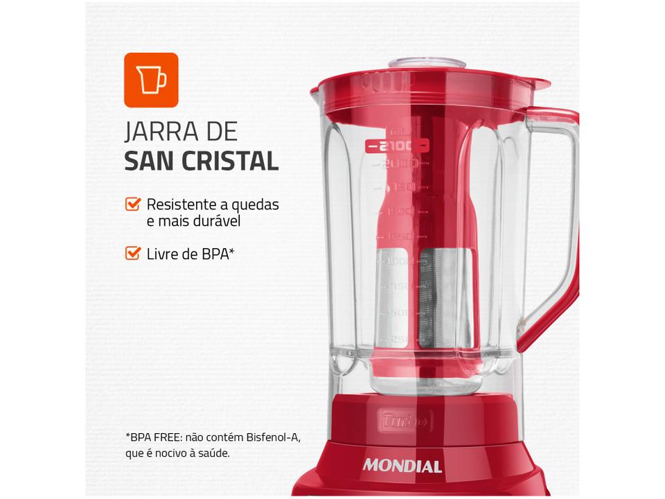 Liquidificador Mondial Turbo Inox L-1200 RI com Filtr - com Filtro 12 Velocidades 1200W - 110 V - 2