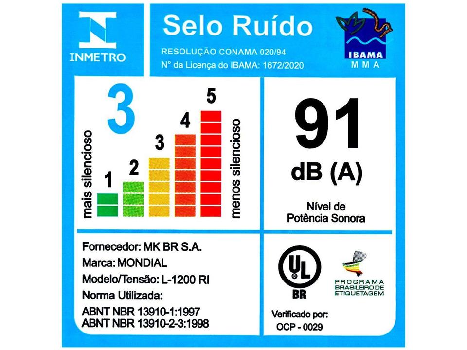 Liquidificador Mondial Turbo Inox L-1200 RI com Filtro 12 Velocidades 1200W Vermelho - 21