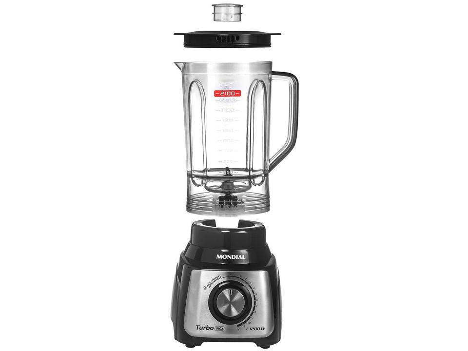 Liquidificador Mondial Turbo L-1200 BI com Filtro 12 Velocidades 1200W Inox Preto - 13