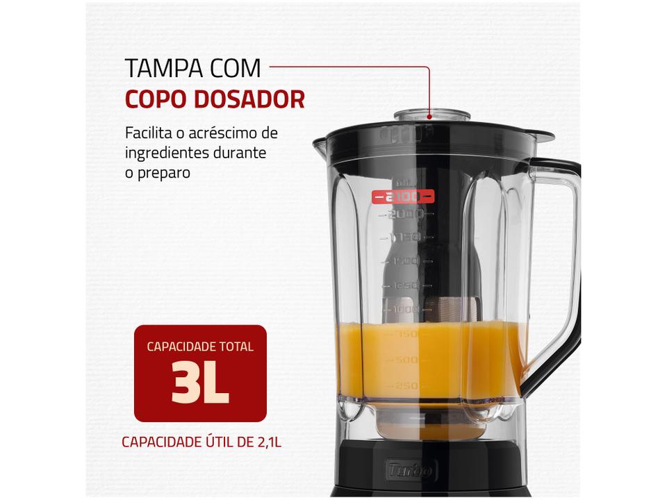Liquidificador Mondial Turbo L-1200 BI com Filtro 12 Velocidades 1200W Inox Preto - 5
