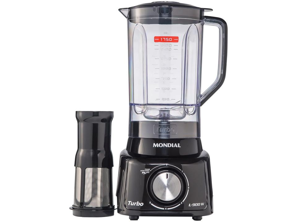 Liquidificador Mondial Turbo L-900 FB com Filtro 5 Velocidades 900W Preto - 12