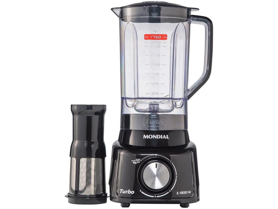 Liquidificador Mondial Turbo L-900-FB com Filtro 5 Velocidades 900W Preto - 12