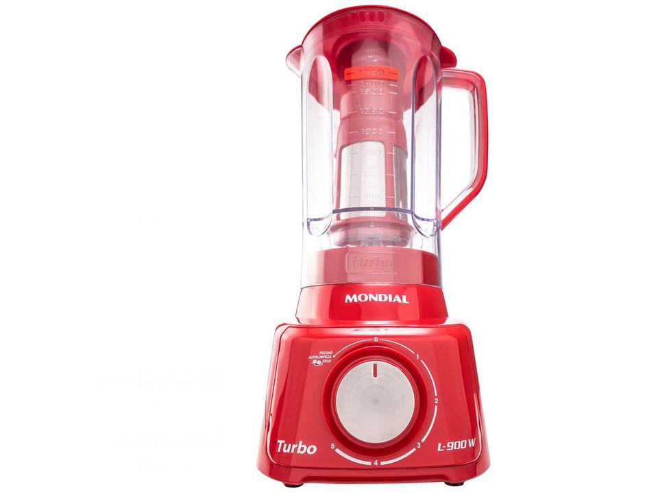 Liquidificador Mondial Turbo L-900 FR Copo - Vermelho Com Filtro 05 Velocidades 900W - 110 V - 11