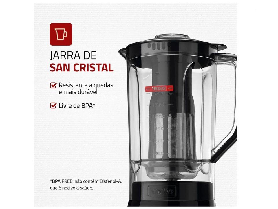 Liquidificador Mondial Turbo Power L-99-FB Preto com Filtro 3 Velocidades 550W - 4