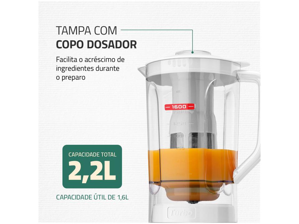 Liquidificador Mondial Turbo Power L-99-WG com Filtro 3 Velocidades 500W Branco e Cinza - 4