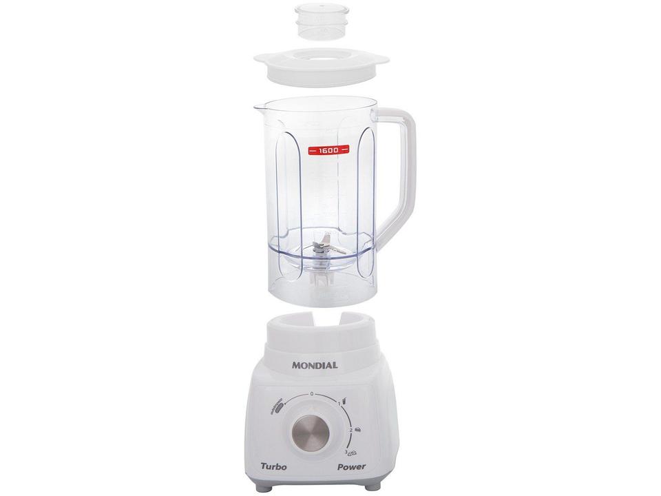 Liquidificador Mondial Turbo Power L-99-WG com Filtro 3 Velocidades 500W Branco e Cinza - 14