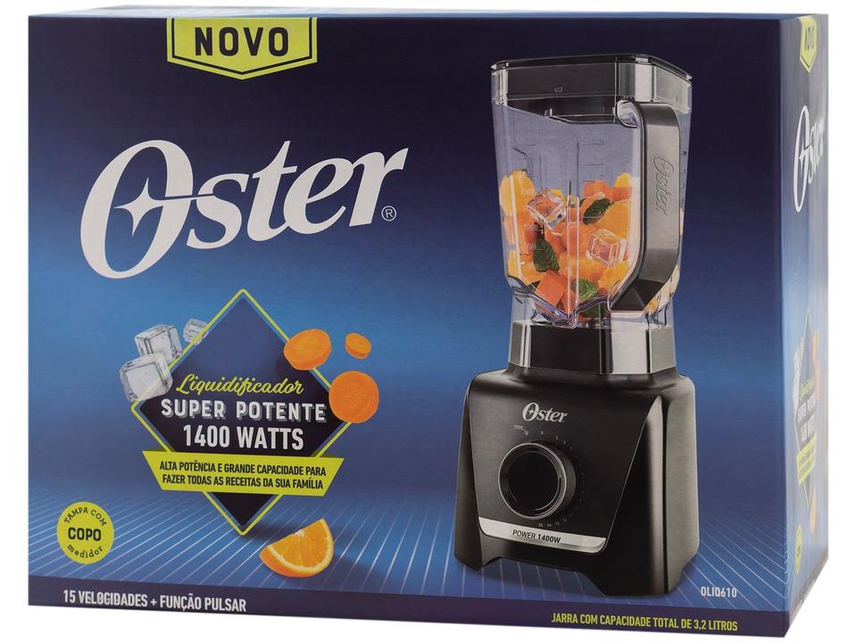 Liquidificador Oster 1400 Full OLIQ610 Preto 15 Velocidades + Pulsar 1400W - 24