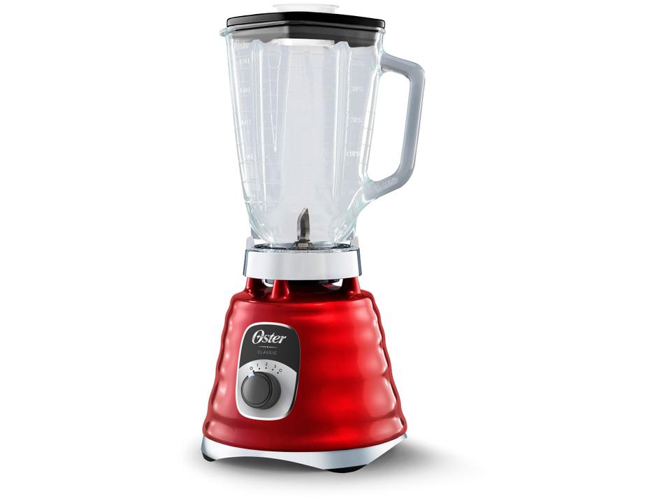 Liquidificador Oster New Osterizer Clássico Copo de Vidro 3 Velocidades 700W Vermelho - 2