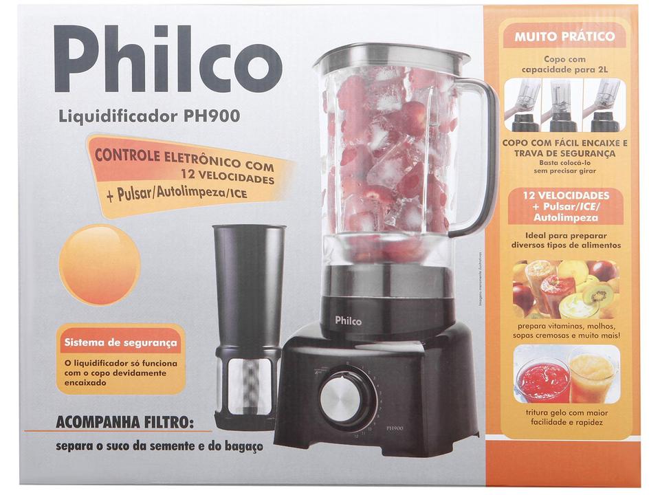 Liquidificador Philco PH900 Preto com Filtro - 12 Velocidades 1200W - 110 V - 14
