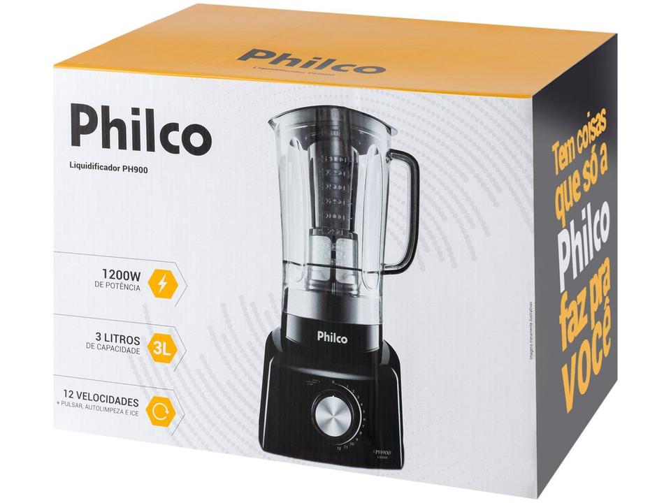 Liquidificador Philco PH900 Preto com Filtro 12 Velocidades 1200W - 14