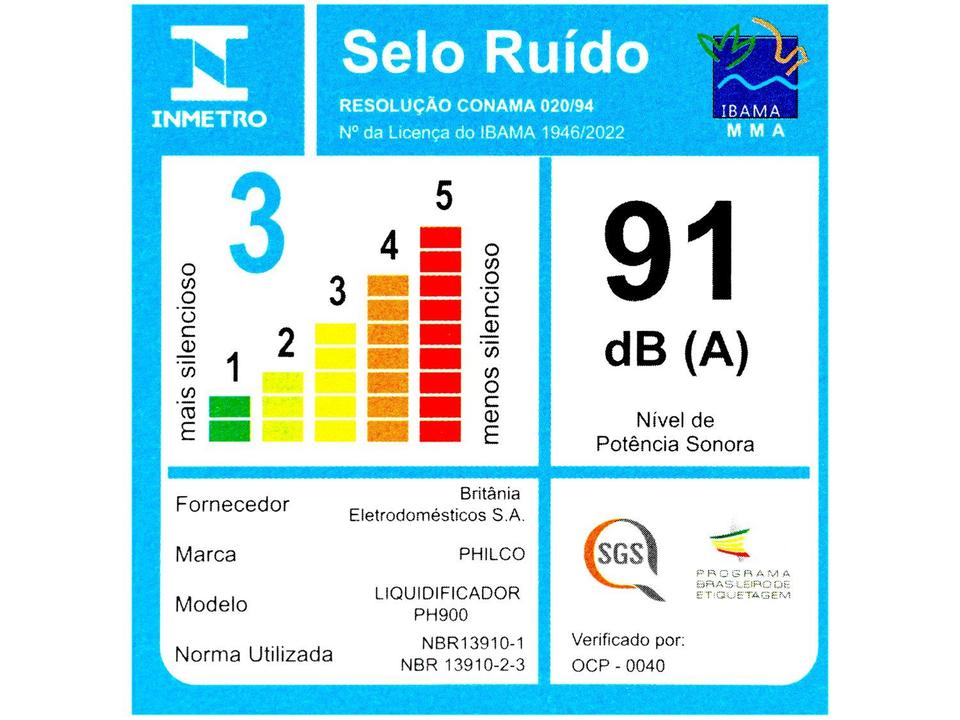 Liquidificador Philco PH900 Preto com Filtro 12 Velocidades 1200W - 16