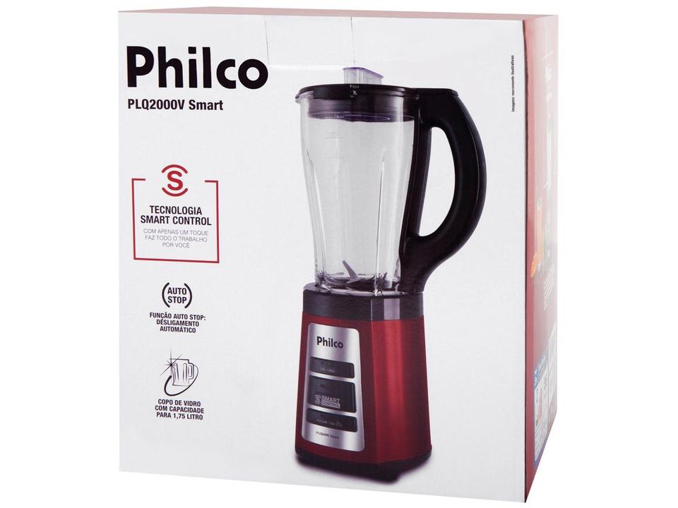 Liquidificador Philco PLQ2000 Smart Copo de Vidro Vermelho 600W - 10