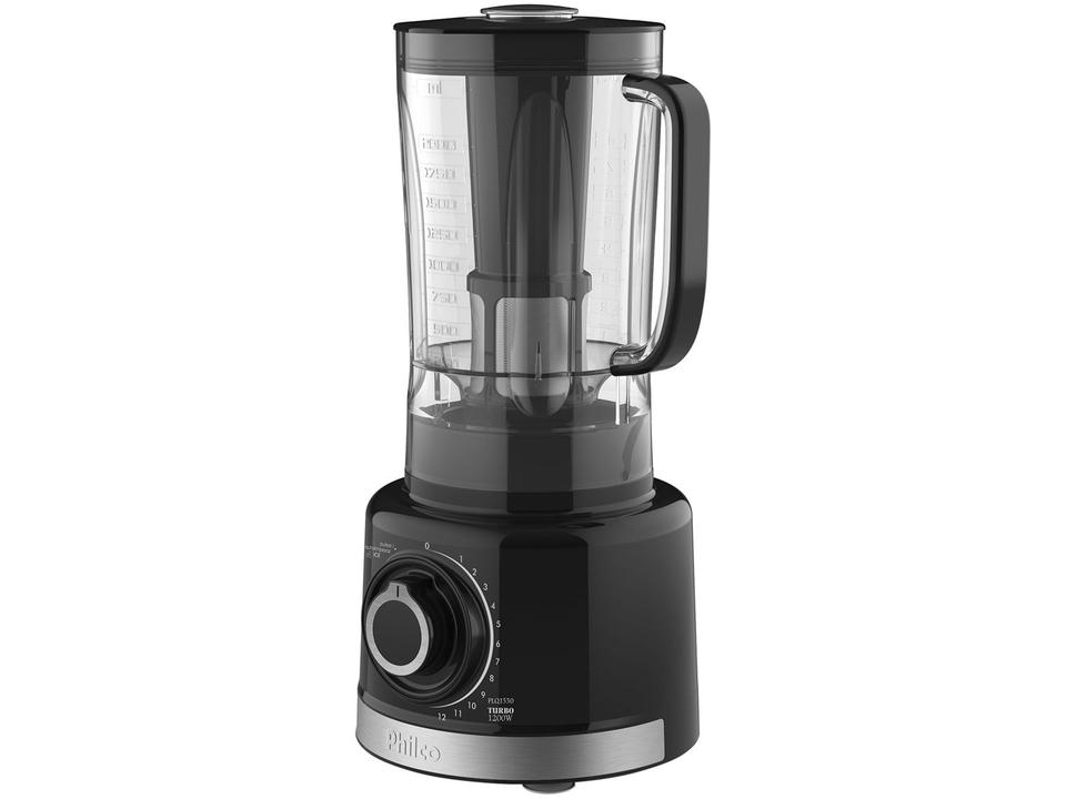 Liquidificador Philco Turbo PLQ1550P Preto com Filtro 12 Velocidades + Pulsar 1200W - 2