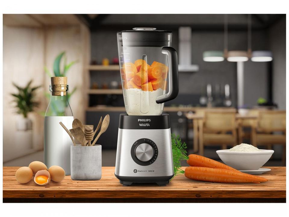 Liquidificador Philips Walita Serie 5000 RI2244/90 Preto Inox 12 Velocidades 1400W - 1
