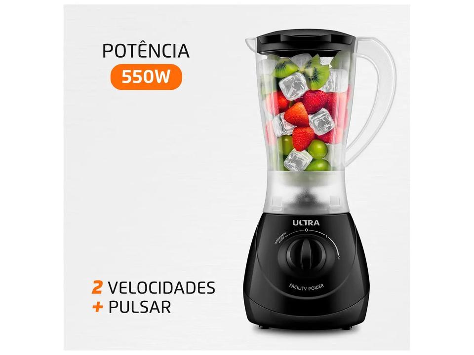 Liquidificador Ultra Facility Power 2 Velocidades 550W Preto - 2
