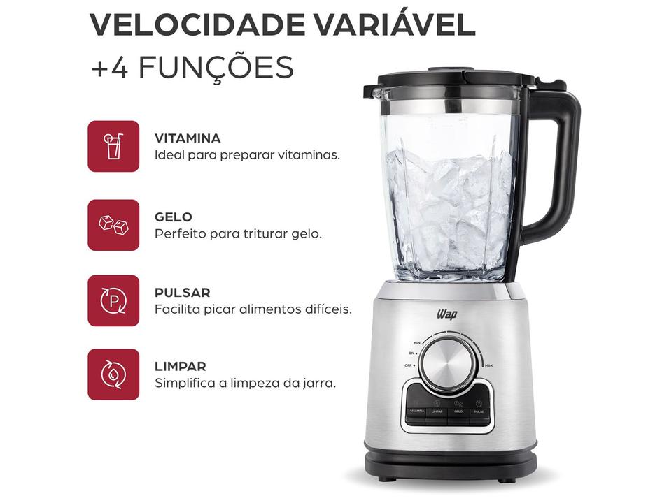 Liquidificador Wap Prosdócimo WB2000 Preto e Cinza 2L FW010341 - 1