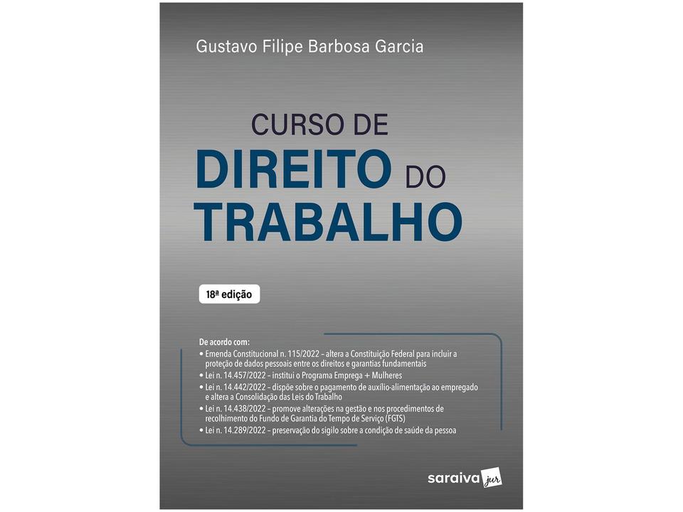 Livro Curso de Direito Do Trabalho Gustavo Filipe Barbosa Garcia