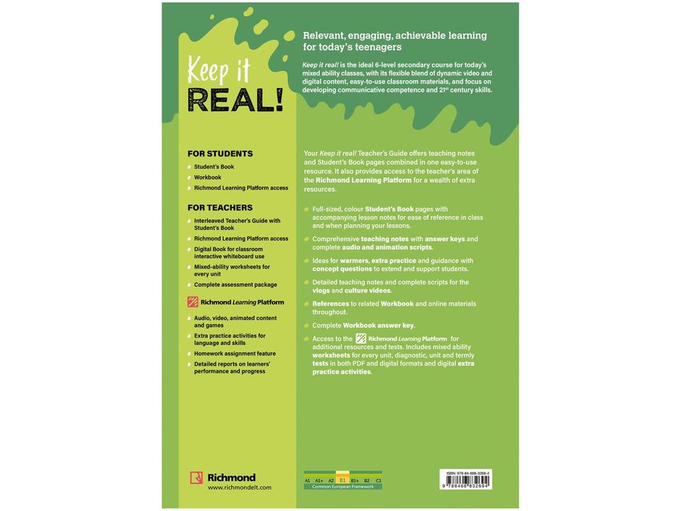 Livro Keep it Real! B1 - Teachers Book - Graham Fruen - 1