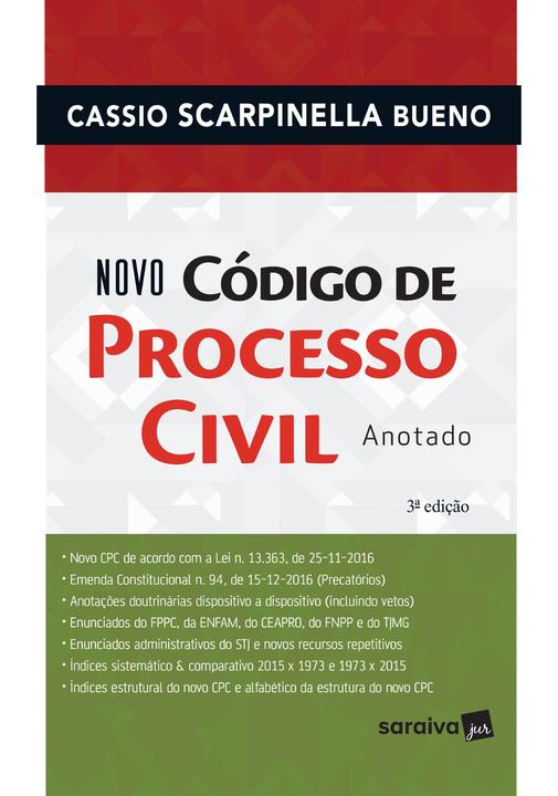 Livro - Novo código de processo civil anotado - 3ª edição de 2017