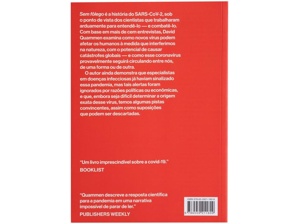 Livro Sem Fôlego - A Corrida Científica para Derrotar um Vírus Mortal David Quammen - 5