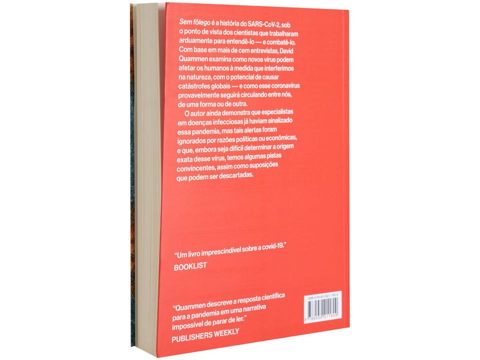 Livro Sem Fôlego - A Corrida Científica para Derrotar um Vírus Mortal David Quammen - 2