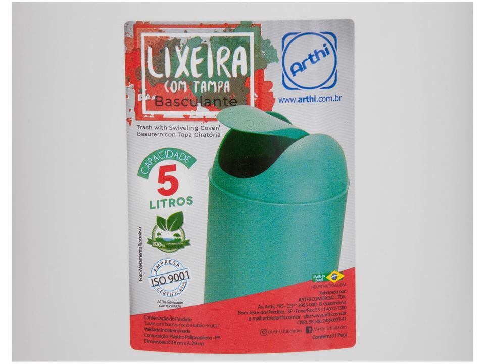 Lixeira com Tampa 5L Arthi - 5