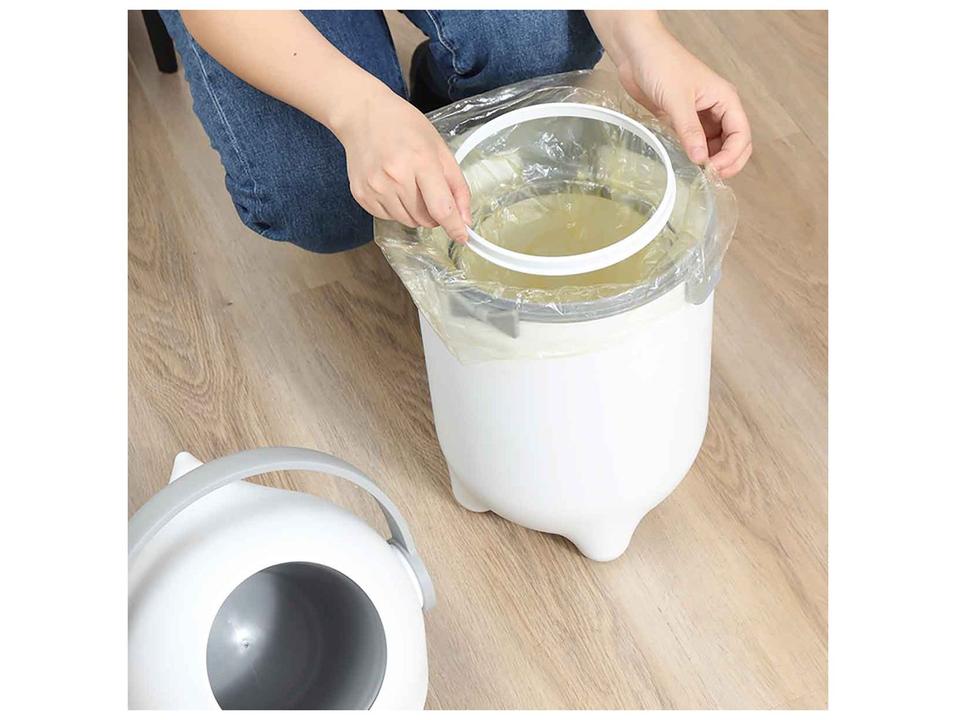 Lixeira para Fraldas Antiodor Maxi Baby Lixo Mágico Branca e Cinza - 2
