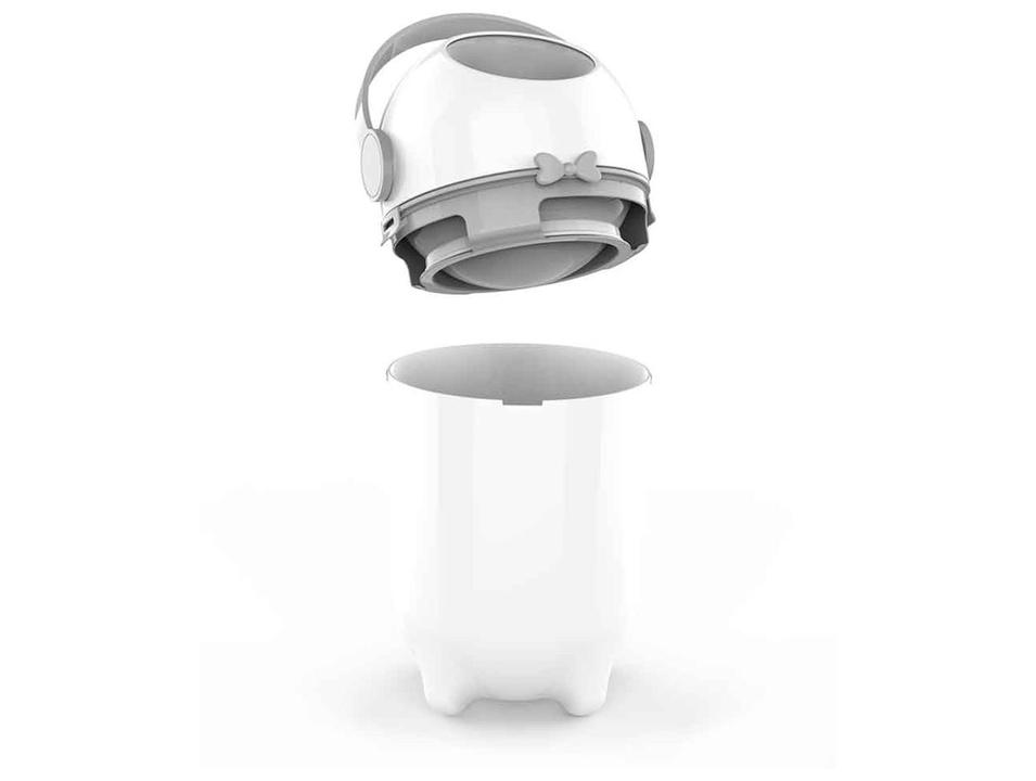 Lixeira para Fraldas Antiodor Maxi Baby Lixo Mágico Branca e Cinza - 5