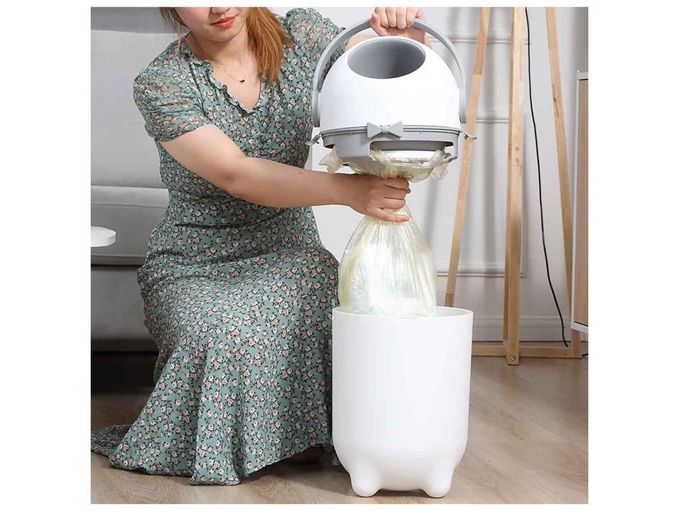 Lixeira para Fraldas Antiodor Maxi Baby Lixo Mágico Branca e Cinza - 3