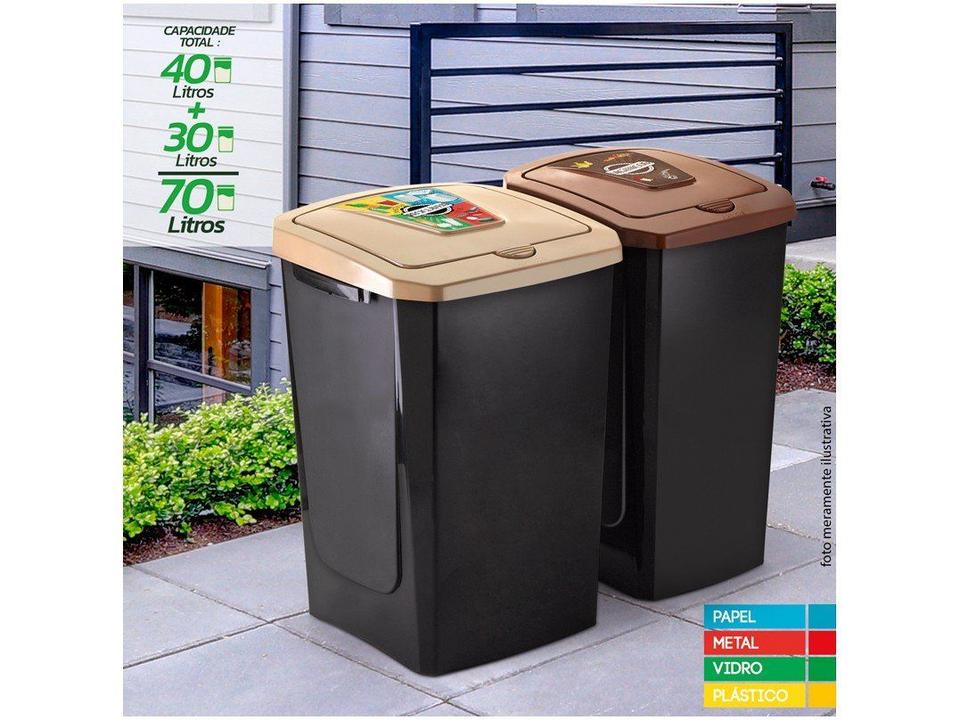 Lixeira Reciclável com Tampa 2 Peças Arthi - 3