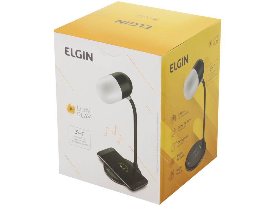 Luminária de Mesa de LED Elgin 3 Intensidades - Bluetooth Carregador por Indução Lumi Play - 14