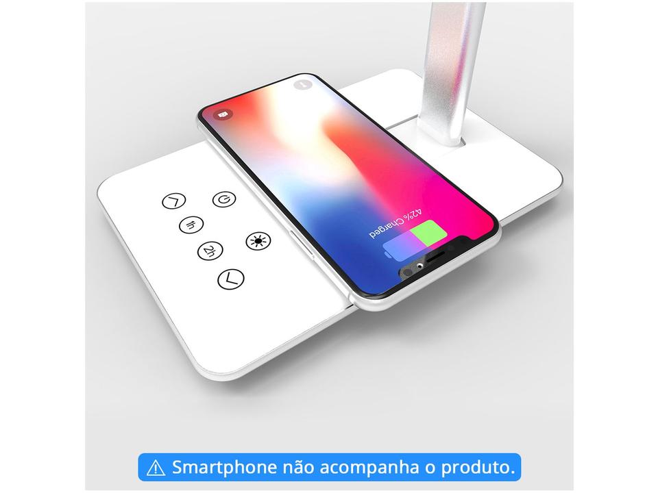 Luminária de Mesa LED Geonav Office LBQIBK - com Carregador - 4