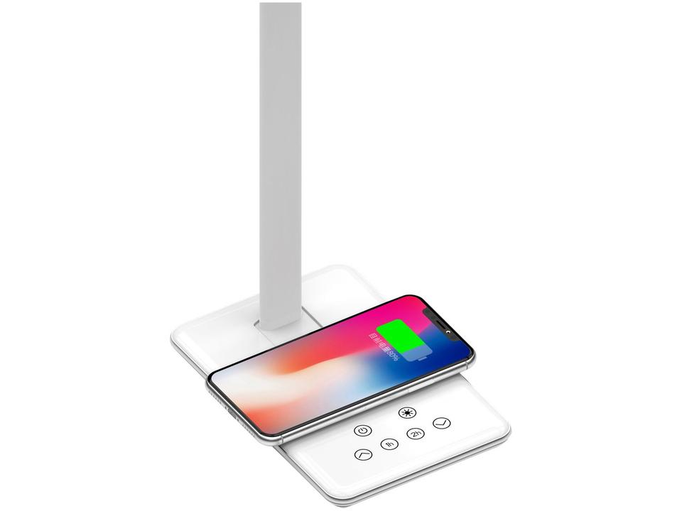 Luminária de Mesa LED Geonav Office LBQIBK - com Carregador - 5