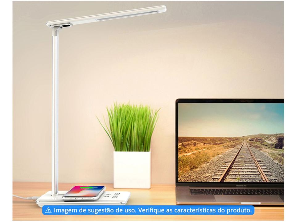 Luminária de Mesa LED Geonav Office LBQIBK - com Carregador - 2