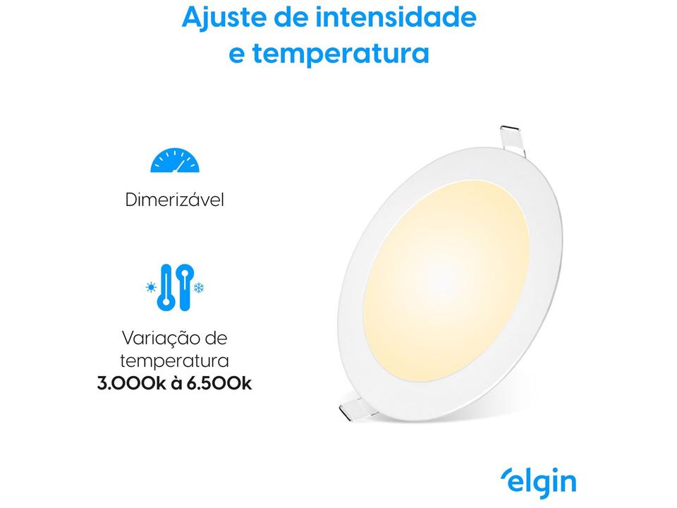 Luminária Painel Inteligente Redonda de Embutir - Wi-Fi 18W compatível com Alexa Google Home Elgin - 5