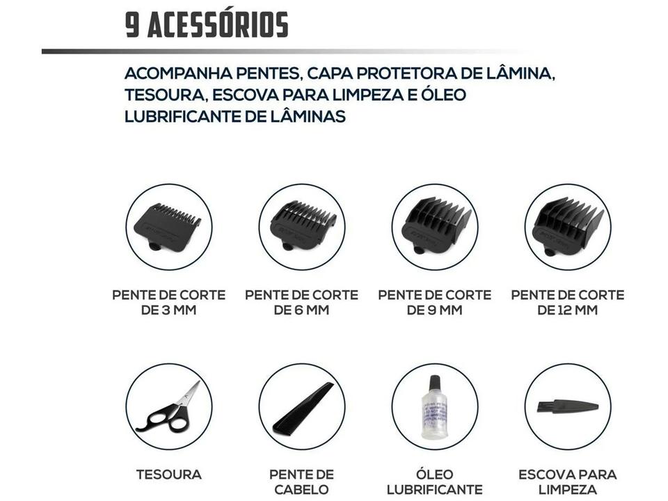 Máquina de Cortar Cabelo Britânia BCR03 5 Níveis de Altura 1 Velocidade - 1