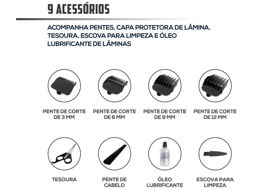 Máquina de Cortar Cabelo Britânia BCR03 5 Níveis de Altura 1 Velocidade - 1