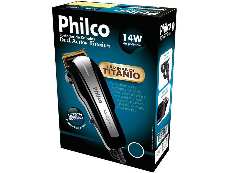 Máquina de Cortar Cabelo Philco Dual Action - 4 Níveis de Altura 1 Velocidade - 110 V - 6