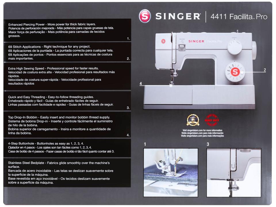 Máquina de Costura Singer Facilita Pro 4411 - Portátil - 110 V - 11
