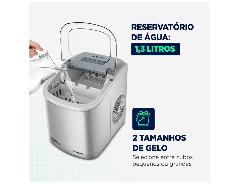 Máquina de Gelo Turbo Ice Premium MG-12-GI Mondial 12kg Cinza - 4