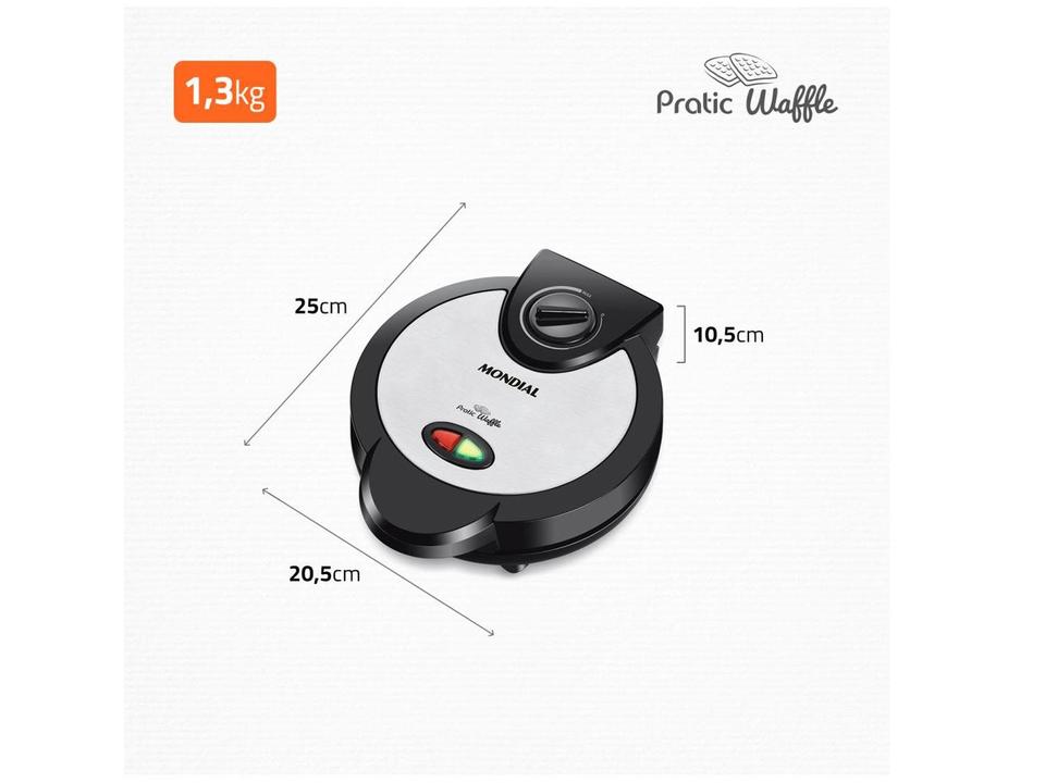 Máquina de Waffle Mondial Pratic GW-01 1200W - 7