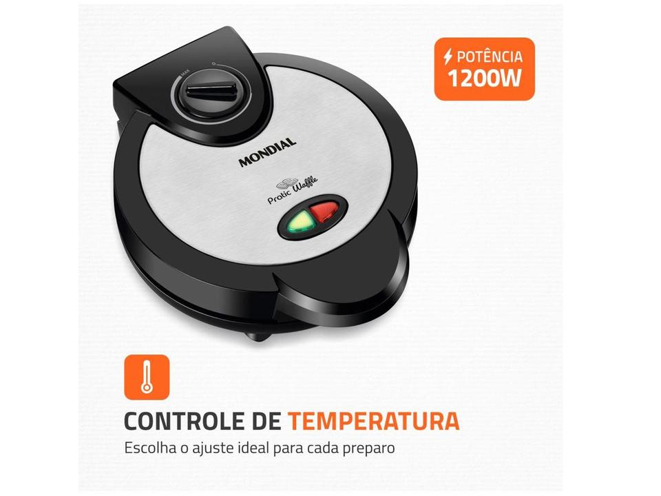 Máquina de Waffle Mondial Pratic GW-01 1200W - 4
