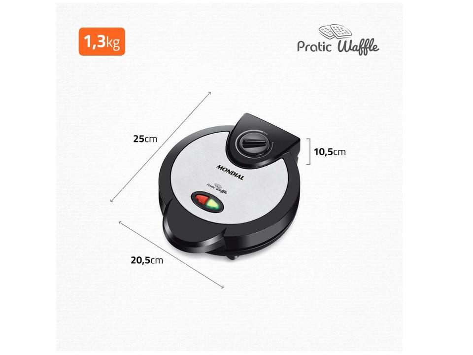 Máquina de Waffle Mondial Pratic GW-01 1200W - 7