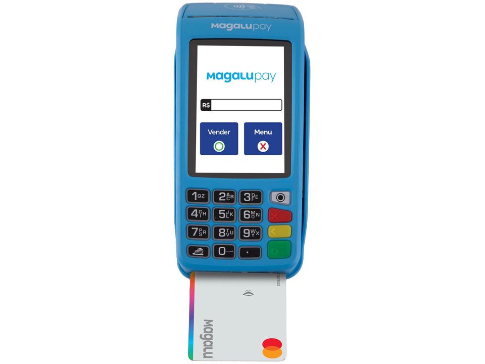 Maquininha MagaluPay Super Sem Aluguel - Com bobina Cartão Crédito e Débito - 2