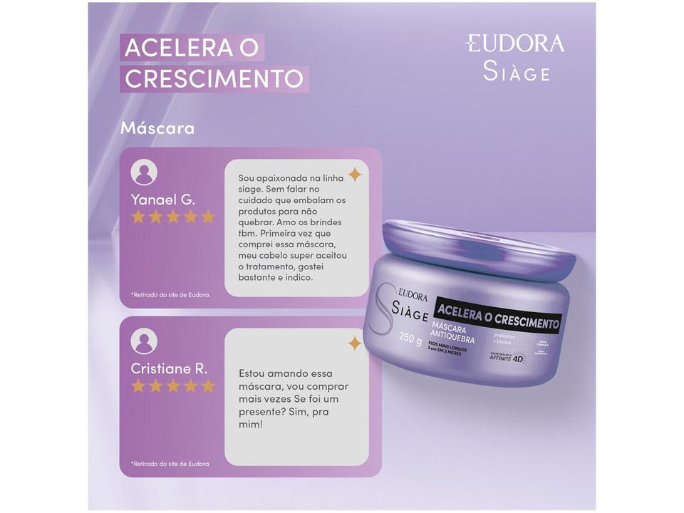 Máscara Capilar Antiquebra Eudora Siàge Acelera o Crescimento 250g - 2