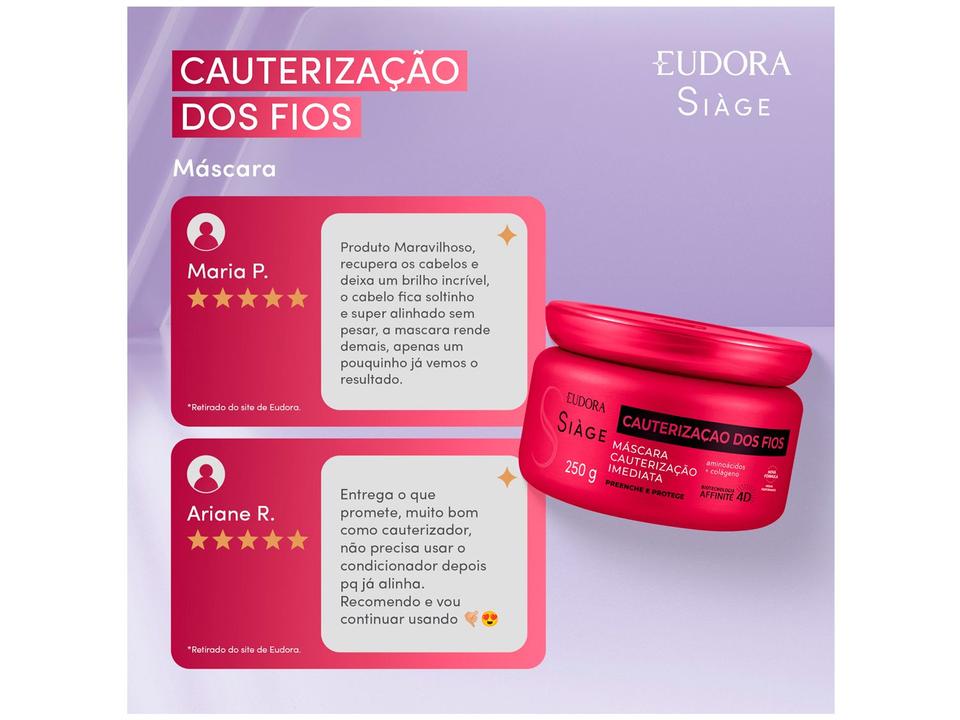 Máscara Capilar Cauterização Imediata Eudora Siàge Cauterização dos Fios 250g - 2