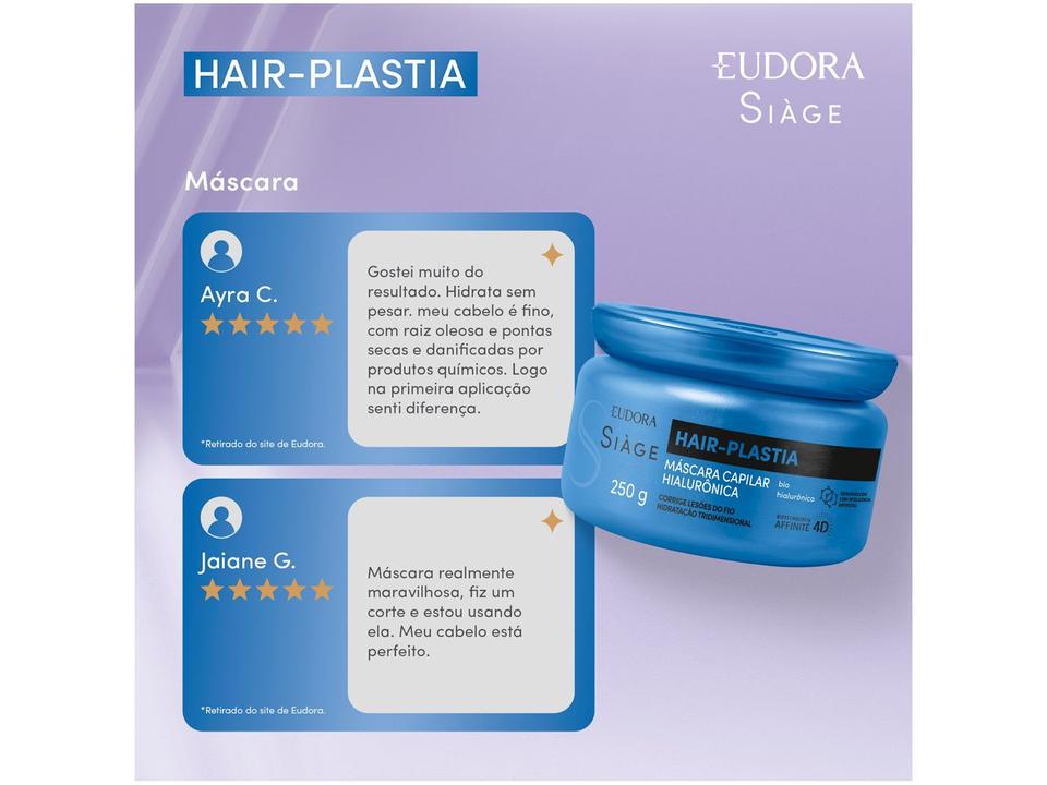 Máscara Capilar Hialurônica Eudora Siàge Hair-plastia 250g - 2