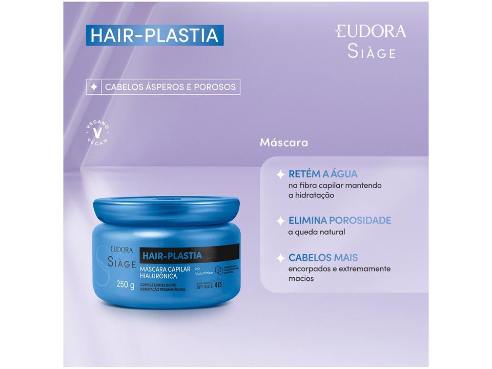 Máscara Capilar Hialurônica Eudora Siàge Hair-plastia 250g - 1