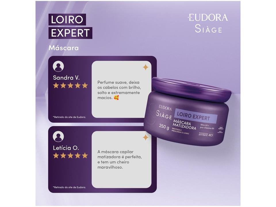 Máscara Capilar Matizadora Eudora Siàge Loiro Expert 250g - 2