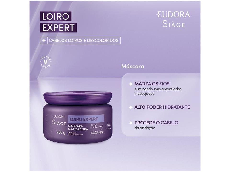 Máscara Capilar Matizadora Eudora Siàge Loiro Expert 250g - 1